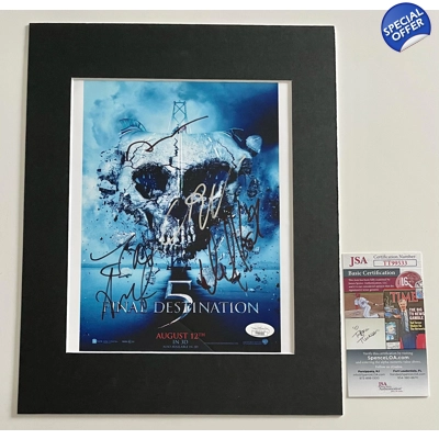 FINAL DESTINATION 5 8x10 w/11x14 mat SIGNED by x5 and JSA CERTIFIED* FINAL DESTINATION 5 8x10 w/11x14 mat SIGNED by x5 and JSA CERTIFIED*