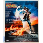 BACK TO THE FUTURE 16x20 POSTER DOUBLE SIGNED by JAMES TOLKAN and LEA THOMPSON & PSA COA