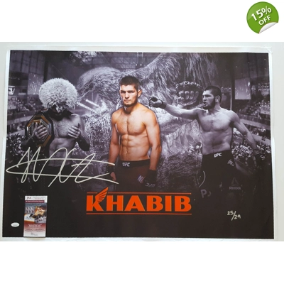 UFC KHABIB NURMAGOMEDOV SIGNED LIMITED EDITION CANVAS JSA CERTIFIED UFC KHABIB NURMAGOMEDOV SIGNED LIMITED EDITION CANVAS JSA CERTIFIED