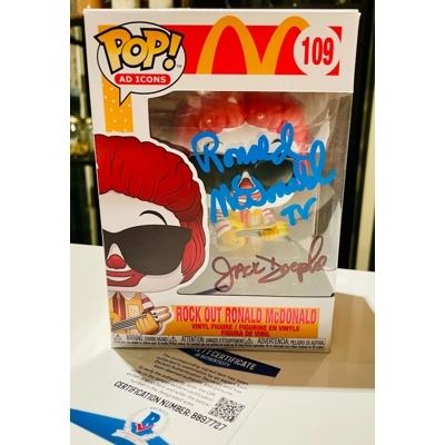 McDONALD ROCK OUT RONALD McDONALD 109 FUNKO POP SIGNED by JACK DOEPKE w/insc and BECKETT CERTIFIED