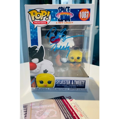 BOB BERGEN SIGNED SPACE JAM A NEW LEGACY SYLVESTER & TWEETY 1087 FUNKO POP & JSA BOB BERGEN SIGNED SPACE JAM A NEW LEGACY SYLVESTER & TWEETY 1087 FUNKO POP & JSA