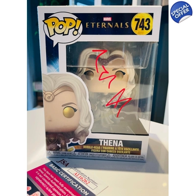 ETERNALS THENA 743 FUNKO POP SIGNED by ANGELINA JOLIE and JSA CERTIFIED1 ETERNALS THENA 743 FUNKO POP SIGNED by ANGELINA JOLIE and JSA CERTIFIED1