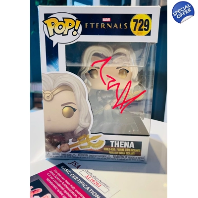 ETERNALS THENA 729 FUNKO POP SIGNED by ANGELINA JOLIE and JSA CERTIFIED3 ETERNALS THENA 729 FUNKO POP SIGNED by ANGELINA JOLIE and JSA CERTIFIED3