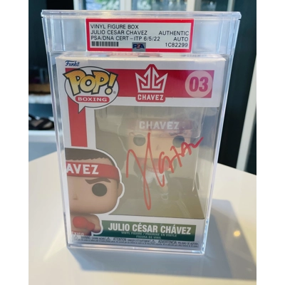 JULIO CESAR CHAVEZ SIGNED FUNKO POP and ENCAPSULATED and CERTIFIED by PSA