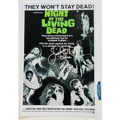 JUDITH O'DEA SIGNED NIGHT OF THE LIVING DEAD 11x17 POSTER BECKETT BAS CERTIFIED JUDITH O'DEA SIGNED NIGHT OF THE LIVING DEAD 11x17 POSTER BECKETT BAS CERTIFIED