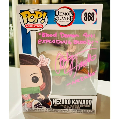 DEMON SLAYER NEZUKO KAMADO 868 FUNKO POP SIGNED by ABBY TROTT w/insc and BECKETT CERTIFIED DEMON SLAYER NEZUKO KAMADO 868 FUNKO POP SIGNED by ABBY TROTT w/insc and BECKETT CERTIFIED