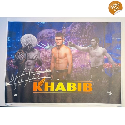 UFC KHABIB NURMAGOMEDOV SIGNED LIMITED EDITION CANVAS JSA CERTIFIED