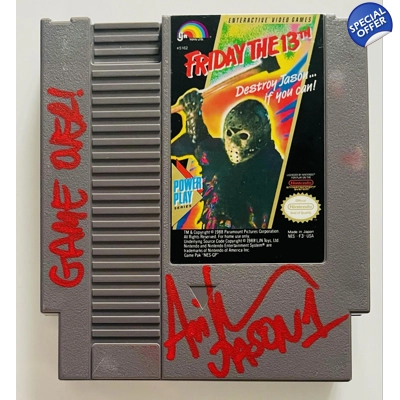 FRIDAY THE 13TH JASON VOORHEES NINTENDO NES CART GAME SIGNED by ARI LEHMAN w/insc and BECKETT COA5 FRIDAY THE 13TH JASON VOORHEES NINTENDO NES CART GAME SIGNED by ARI LEHMAN w/insc and BECKETT COA5