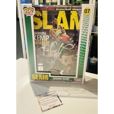 NBA SEATTLE SONICS 07 FUNKO MAGAZINE COVERS SIGNED by SHAWN KEMP and SCHWARTS SPORTS COA