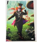 JOHNNY DEPP SIGNED ALICE IN WONDERLAND 12x18 POSTER & JSA CERTIFIED COA