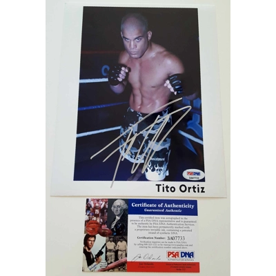 UFC 8x10 SIGNED by TITO ORTIZ and PSA/DNA CERTIFIED