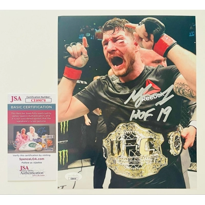 UFC 8x10 SIGNED by MICHAEL BISPING and JSA CERTIFIED