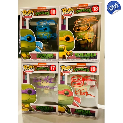 TEENAGE MUTANT NINJA TURTLES FUNKO POP SIGNED by EASTMAN and GORDON w/COA (COMBO)