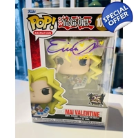 ERICA SCHROEDER SIGNED YU-GI OH MAI VALENTINE 1060 FUNKO POP & PSA CERTIFIED*