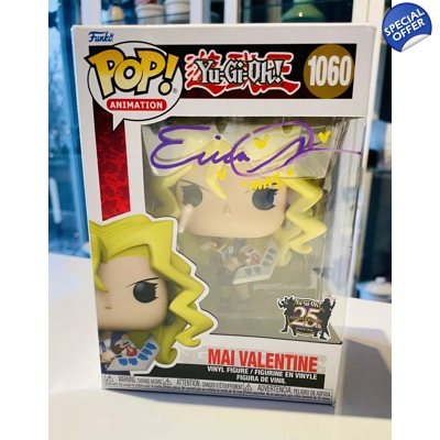 ERICA SCHROEDER SIGNED YU-GI OH MAI VALENTINE 1060 FUNKO POP & PSA CERTIFIED*