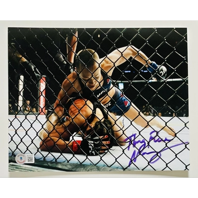 UFC 8x10 SIGNED by ROSE NAMAJUNAS w/insc and BECKETT CERTIFIED4