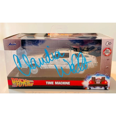 BACK TO THE FUTURE TIME MACHINE DIE-CAST CAR SIGNED by CLAUDIA WELLS and BECKETT CERTIFIED