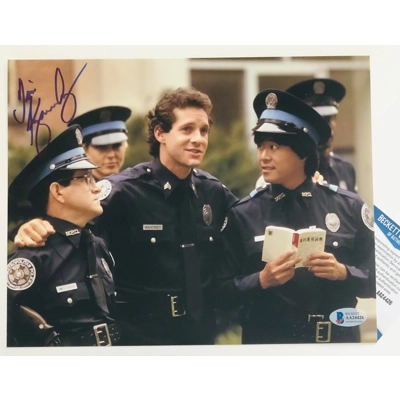 POLICE ACADEMY 8x10 SIGNED by TIM KAZURINSKY and BECKETT CERTIFIED