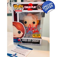 ALEX VINCENT SIGNED CHILD'S PLAY 2 GOOD GUY CHUCKY 829 HOT TOPIC EXCLU FUNKO POP