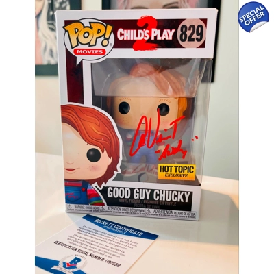 ALEX VINCENT SIGNED CHILD'S PLAY 2 GOOD GUY CHUCKY 829 HOT TOPIC EXCLU FUNKO POP ALEX VINCENT SIGNED CHILD'S PLAY 2 GOOD GUY CHUCKY 829 HOT TOPIC EXCLU FUNKO POP