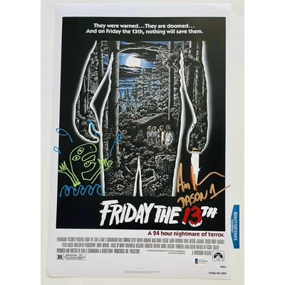 ARI LEHMAN SIGNED & SKETCH FRIDAY THE 13TH JASON VOORHESS 11x17 POSTER & BAS COA ARI LEHMAN SIGNED & SKETCH FRIDAY THE 13TH JASON VOORHESS 11x17 POSTER & BAS COA