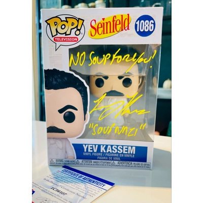 SEINFELD YEV KASSEM 1086 FUNKO POP SIGNED by LARRY THOMAS w/insc and PSA CERTIFIED1 SEINFELD YEV KASSEM 1086 FUNKO POP SIGNED by LARRY THOMAS w/insc and PSA CERTIFIED1