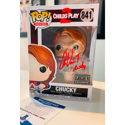 ALEX VINCENT SIGNED CHILD'S PLAY 2 CHUCKY 841 FYE EXCLUSIVE FUNKO POP & BAS COA ALEX VINCENT SIGNED CHILD'S PLAY 2 CHUCKY 841 FYE EXCLUSIVE FUNKO POP & BAS COA