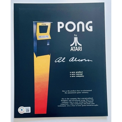 ATARI PONG 8x10 SIGNED by ALLAN ALCORN and BECKETT CERTIFIED2