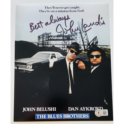 THE BLUES BROTHERS 8x10 SIGNED by JOHN LANDIS w/insc and BECKETT CERTIFIED