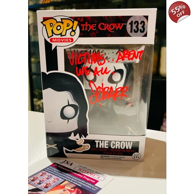 THE CROW 133 (NOT FUNKO ORIGINAL BOX) FUNKO POP SIGNED by JAMES O'BARR w/insc and JSA CERTIFIED**