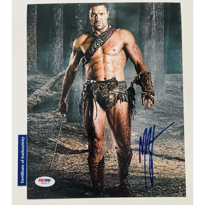 SPARTACUS WAR OF THE DAMNED 8x10 SIGNED by MANU BENNETT and PSA/DNA CERTIFIED2