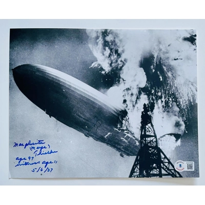 HINDENBURG DISASTER 8x10 SIGNED by MARGHERITA THIELKE w/insc and BECKETT CERTIFIED8