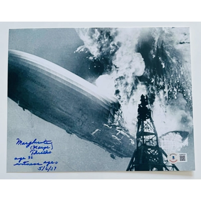 HINDENBURG DISASTER 8x10 SIGNED by MARGHERITA THIELKE w/insc and BECKETT CERTIFIED3