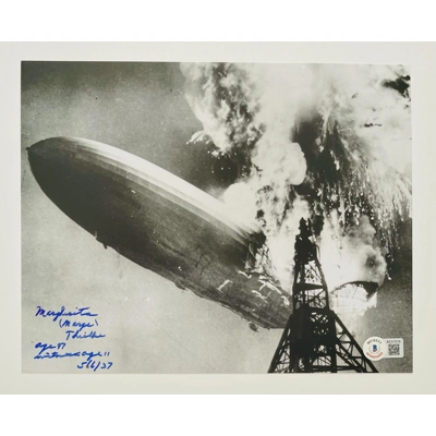 HINDENBURG DISASTER 8x10 SIGNED by MARGHERITA THIELKE w/insc and BECKETT CERTIFIED10