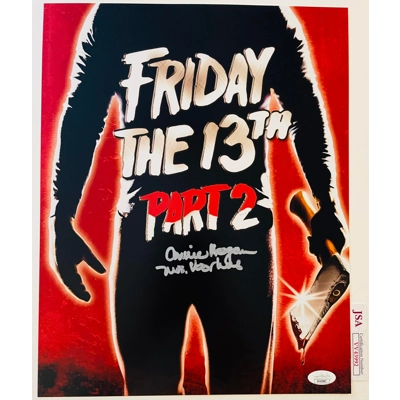 FRIDAY THE 13TH JASON VOORHEES 11x14 POSTER SIGNED by CONNIE HOGAN w/insc and JSA CERTIFIED
