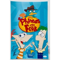 VINCENT MARTELLA SIGNED PHINEAS and FERB 11x17 POSTER & JSA CERTIFIED COA