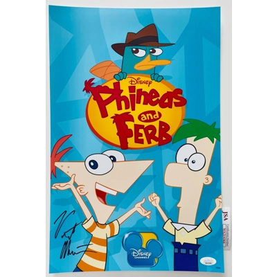 VINCENT MARTELLA SIGNED PHINEAS and FERB 11x17 POSTER & JSA CERTIFIED COA VINCENT MARTELLA SIGNED PHINEAS and FERB 11x17 POSTER & JSA CERTIFIED COA
