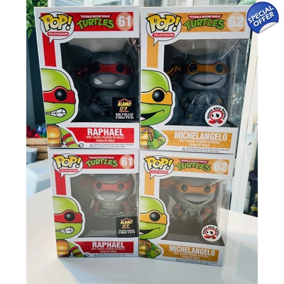 TMNT METALLIC GREYSCALE ALAMO CITY & COAST CITY STYLES LIMITED FUNKO POP SET LOT TMNT METALLIC GREYSCALE ALAMO CITY & COAST CITY STYLES LIMITED FUNKO POP SET LOT