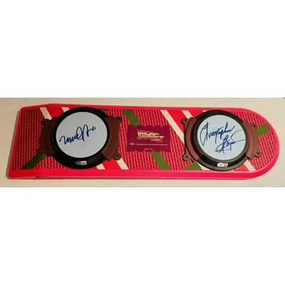 BTTF HOVERBOARD DOUBLE SIGNED by MICHAEL J FOX and CHRISTOPHER LLOYD and CERTIFIED by BECKETT
