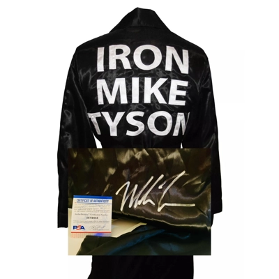 MIKE TYSON SIGNED BLACK BOXING ROBE & PSA CERTIFIED COA