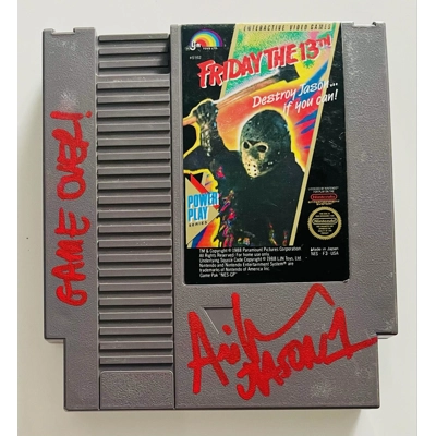 FRIDAY THE 13TH JASON VOORHEES NINTENDO NES CART GAME SIGNED by ARI LEHMAN w/insc and BECKETT COA7 FRIDAY THE 13TH JASON VOORHEES NINTENDO NES CART GAME SIGNED by ARI LEHMAN w/insc and BECKETT COA7