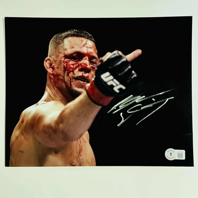 NATE DIAZ SIGNED UFC 8x10 & BECKETT CERTIFIED BAS COA NATE DIAZ SIGNED UFC 8x10 & BECKETT CERTIFIED BAS COA