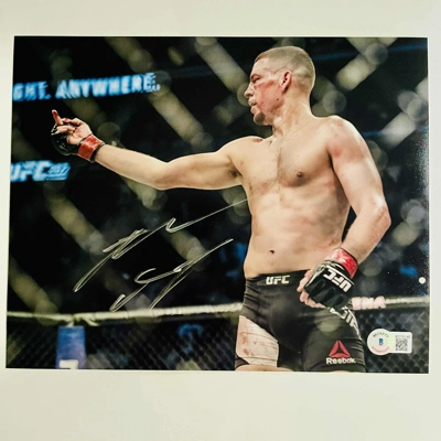 NATE DIAZ SIGNED UFC 8x10 & BECKETT CERTIFIED BAS COA NATE DIAZ SIGNED UFC 8x10 & BECKETT CERTIFIED BAS COA