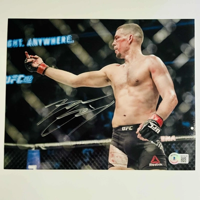 NATE DIAZ SIGNED UFC 8x10 & BECKETT CERTIFIED BAS COA NATE DIAZ SIGNED UFC 8x10 & BECKETT CERTIFIED BAS COA