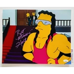 BRET "THE HITMAN" HART SIGNED THE SIMPSONS WWE|WWF 11x14 POSTER & JSA CERTIFIED