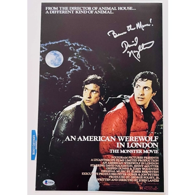 DAVID NAUGHTON SIGNED A AMERICAN WEREWOLF IN LONDON 11x17 POSTER & BECKETT COA DAVID NAUGHTON SIGNED A AMERICAN WEREWOLF IN LONDON 11x17 POSTER & BECKETT COA