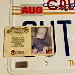 MICHAEL J FOX SIGNED BTTF CALIFORNIA LICENSE PLATE & CELEBRITY AUTHENTICS COA MICHAEL J FOX SIGNED BTTF CALIFORNIA LICENSE PLATE & CELEBRITY AUTHENTICS COA