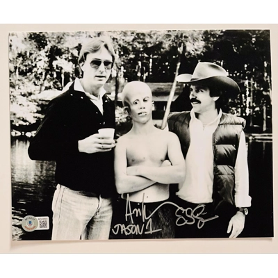 FRIDAY THE 13TH JASON VOORHEES 8x10 DOUBLE SIGNED by SEAN CUNNINGHAM and ARI LEHMAN and BECKETT COA1 FRIDAY THE 13TH JASON VOORHEES 8x10 DOUBLE SIGNED by SEAN CUNNINGHAM and ARI LEHMAN and BECKETT COA1