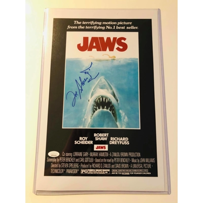 JAWS 11x17 POSTER SIGNED by JOE ALVES and JSA CERTIFIED