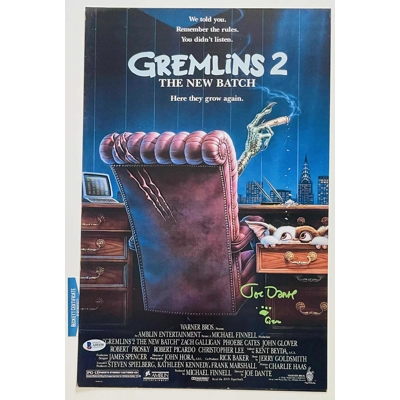 JOE DANTE SIGNED GREMLINS 2 THE NEW BATCH 11x17 POSTER & BECKETT CERTIFIED COA JOE DANTE SIGNED GREMLINS 2 THE NEW BATCH 11x17 POSTER & BECKETT CERTIFIED COA
